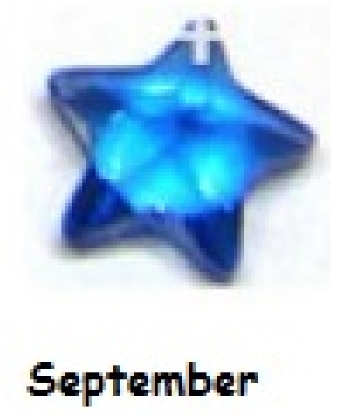 September birthstone star 4mm floating locket charm - Click Image to Close